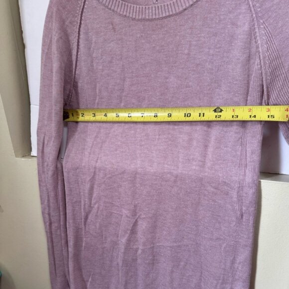 Lululemon Hello Aloe Pullover Sweater Silk Crew Tunic Knit Lightweight Rose Top - Picture 15 of 16